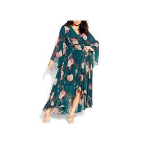 City Chic Majestic Maxi Dress in Teal